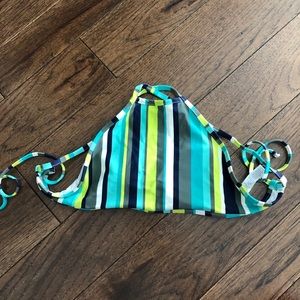 Aerie high neck swimsuit top striped